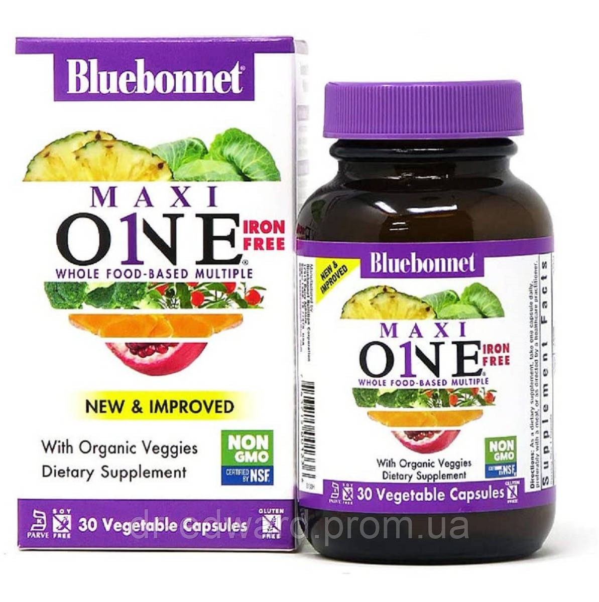 

Комплекс Витаминов Без Железа, Maxi One, Iron Free, Bluebonnet Nutrition, 30 капсул