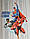 Обои виниловые на флизелине AdaWall Ada Kids метровые детские супермен полосы звезды голубые, фото 3