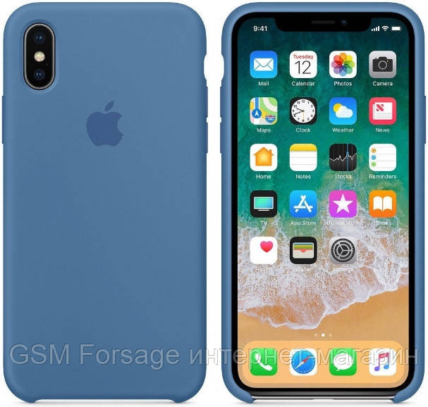 

Чехол Silicone Case для iPhone X, iPhone XS OR Demin Blue