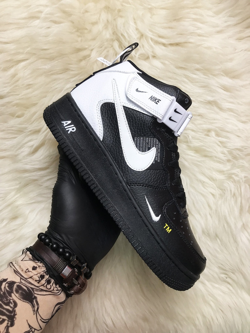 

Nike Air Force 1 High Black White (Черный), Чёрный