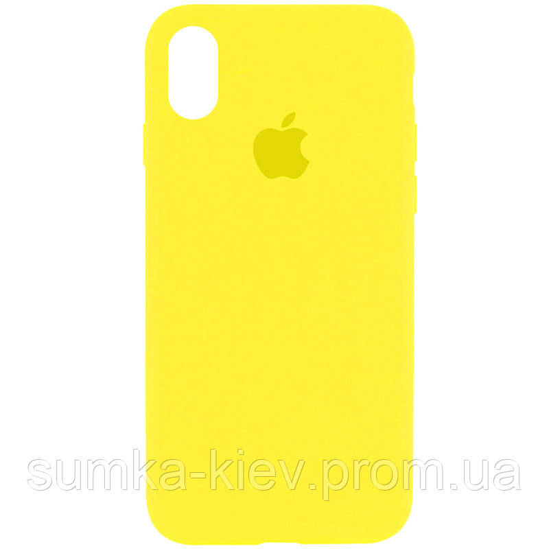 

Чехол Silicone Case Full Protective (AA) для Apple iPhone X (5.8") / XS (5.8, Желтый / neon yellow