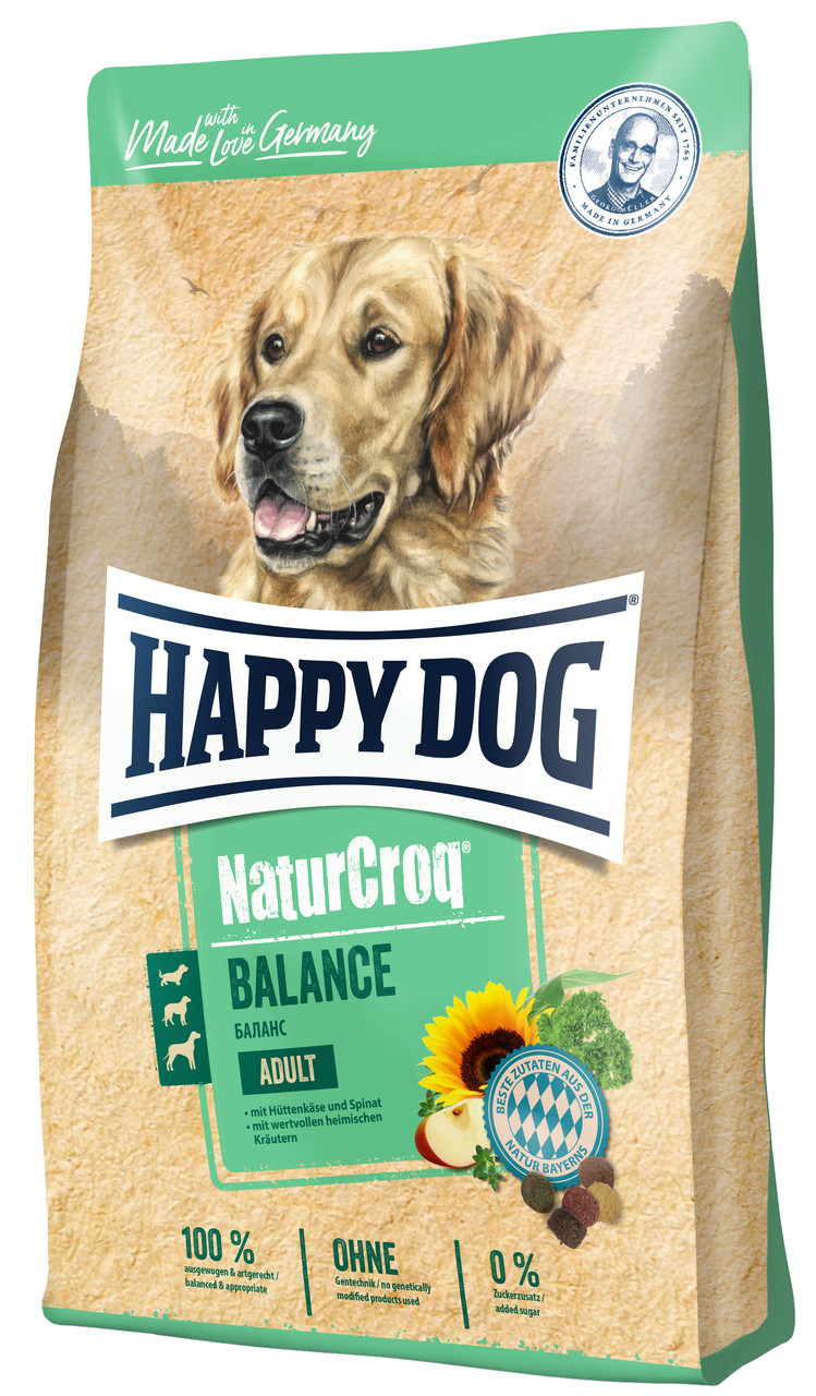 

Happy Dog Naturcroq Balance (Хэппи Дог Натур Крок Баланс) сухой корм с птицей и сыром для требовательных собак 15 кг