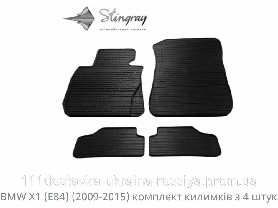 

Автоковрики на BMW X1( E84) 2009-2015 Stingray резиновые 4 штуки, Черный