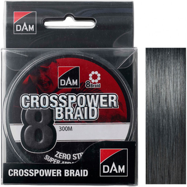 

Шнур рыболовный DAM Crosspower 8-Braid 300 м 0.17 мм 11.3 кг/25 Lb Dark grey, Темно-серый