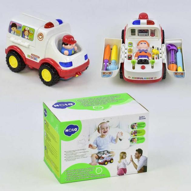 

Музыкальная обучающая машинка Huile Toys Скорая помощь 836