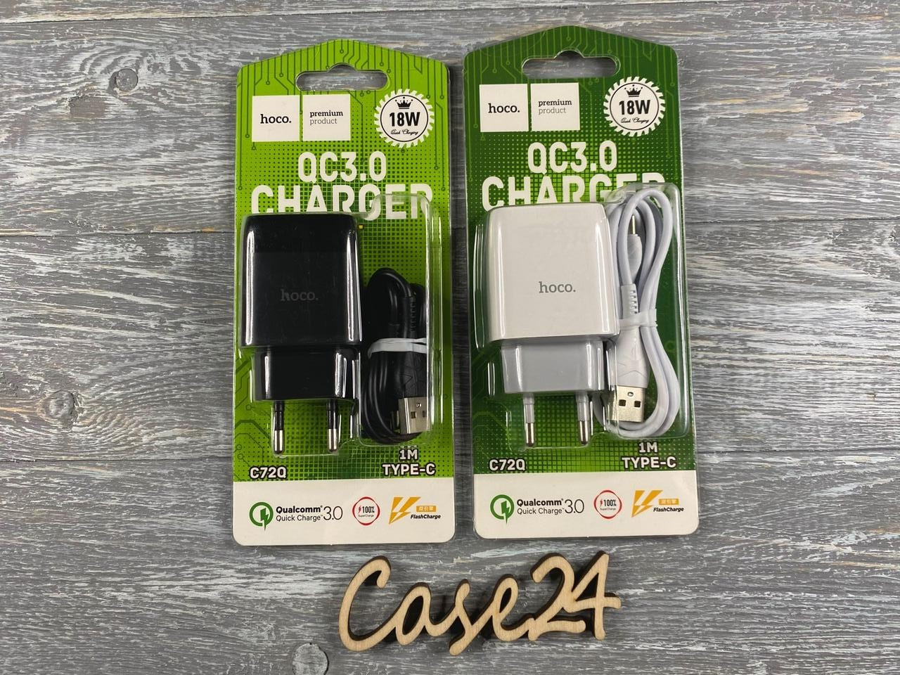 

СЗУ Hoco C72Q с кабелем Type-C (QC3.0, 1USB, 18w) 1м (2 цвета), Разные цвета