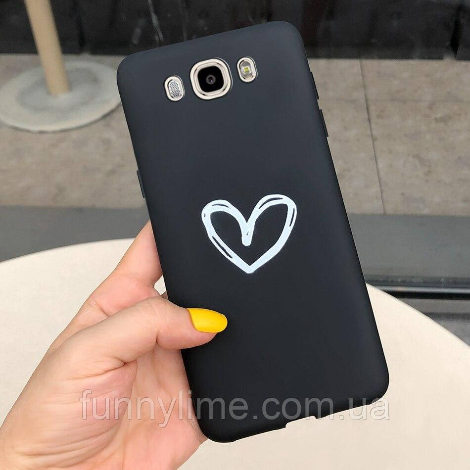 

Чехол Style для Samsung J5 2016 / J510 Бампер силиконовый Черный Heart