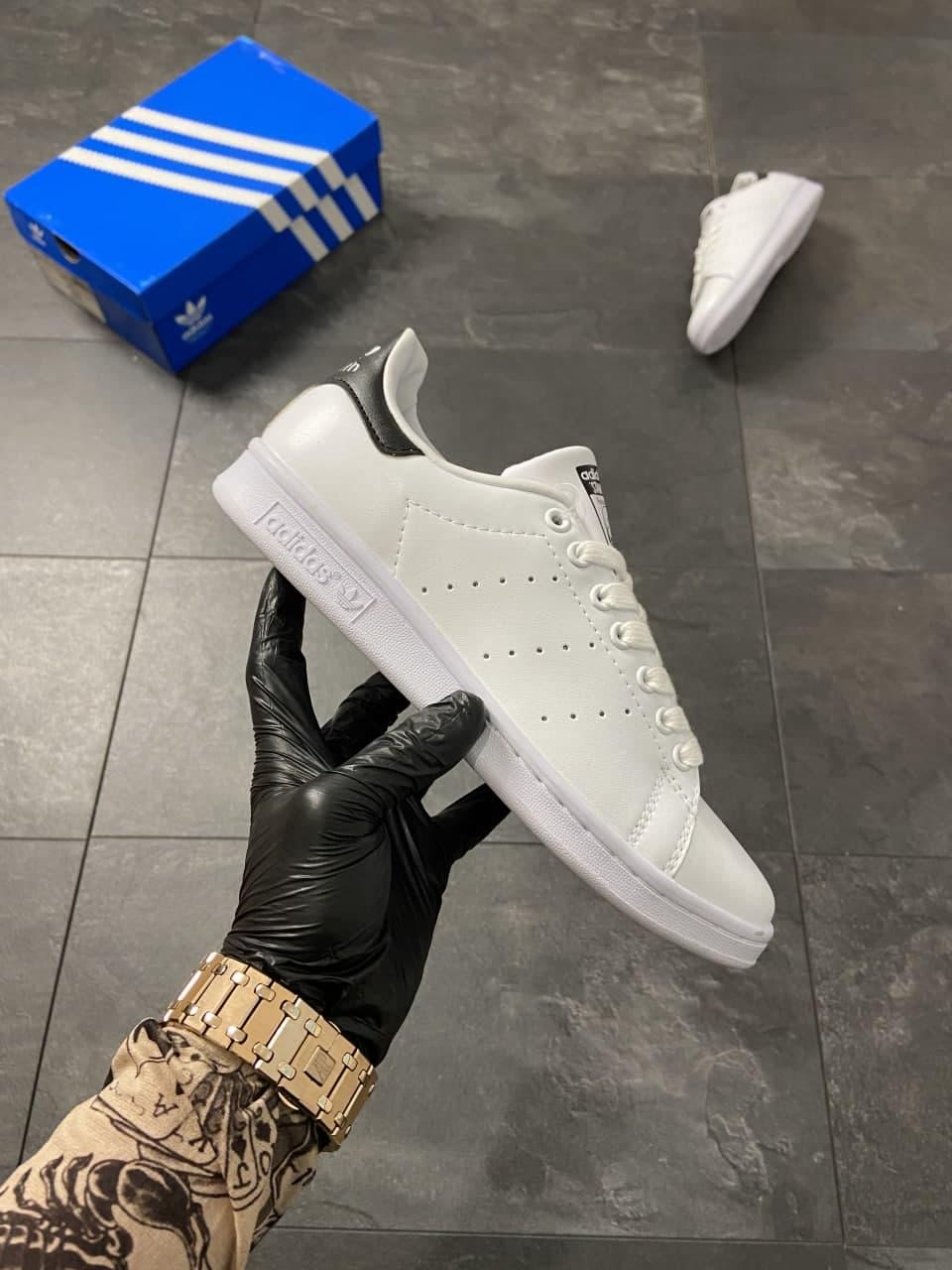 

Мужские модные кроссовки Adidas Stan Smith, Качественные кроссовки Адидас кожаные , белые 43, Белый