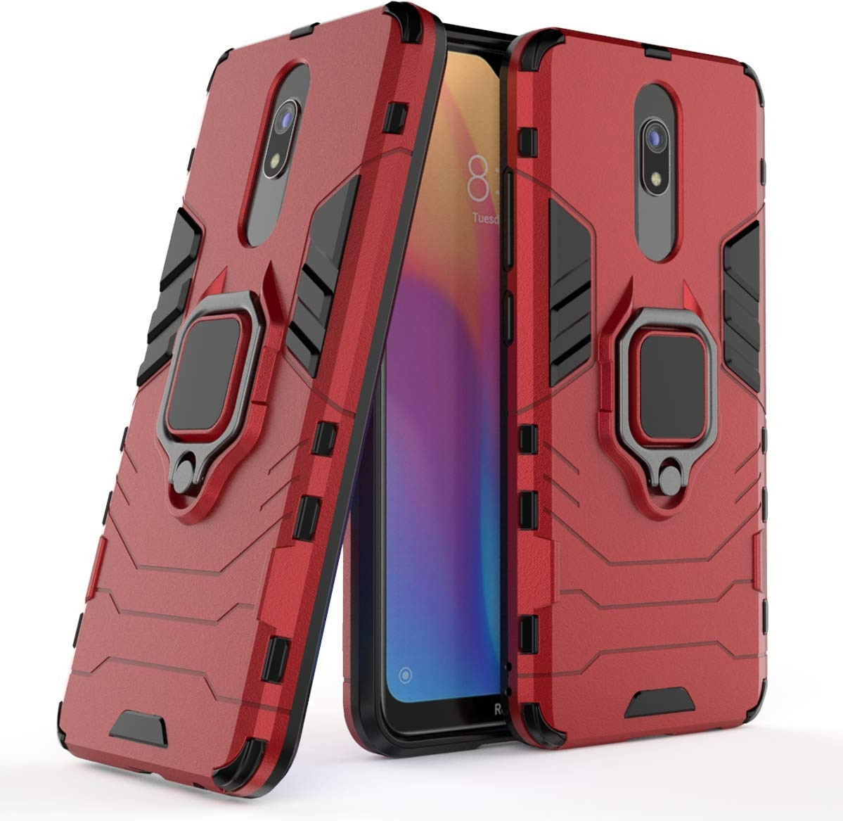 

Ударопрочный чехол Transformer Ring под магнитный держатель для Xiaomi Redmi 8 / 8A, Красный / dante red