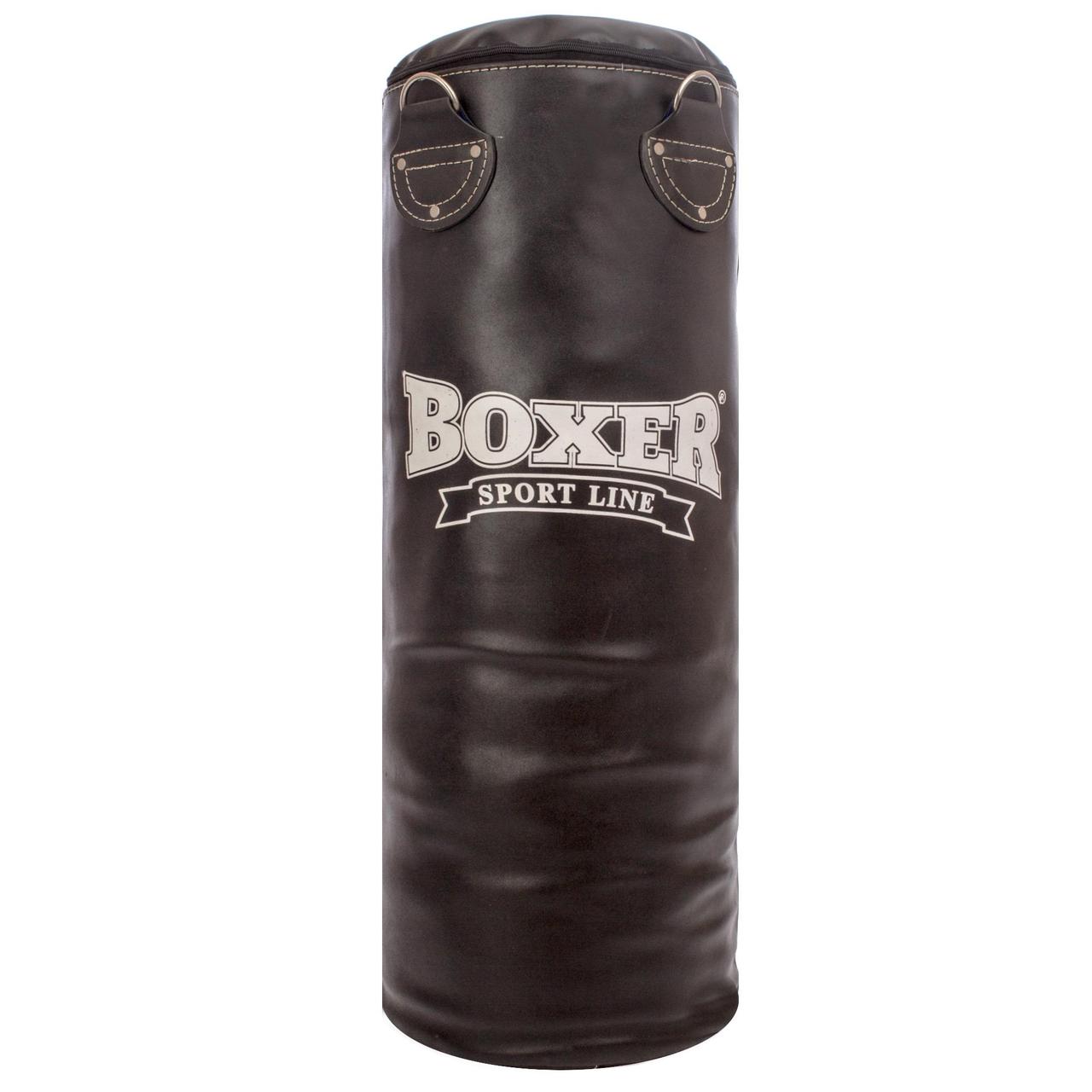 

Мешок боксерский Цилиндр Кожа h-80см BOXER Классик 1001-04 (наполнитель-ветошь х-б, d-28см, вес-19кг, черный