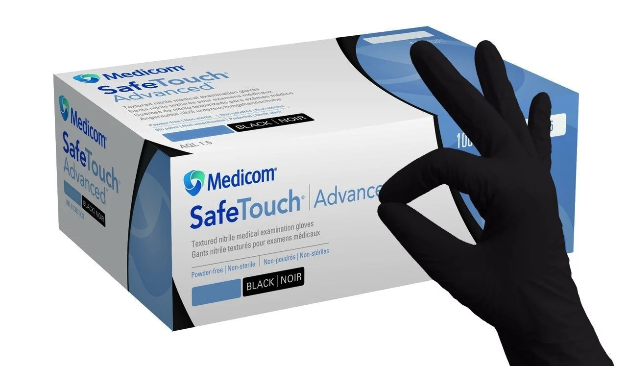 

Нитриловые перчатки SafeTouch® Advanced Black L 100 шт Черный (MedicomL)