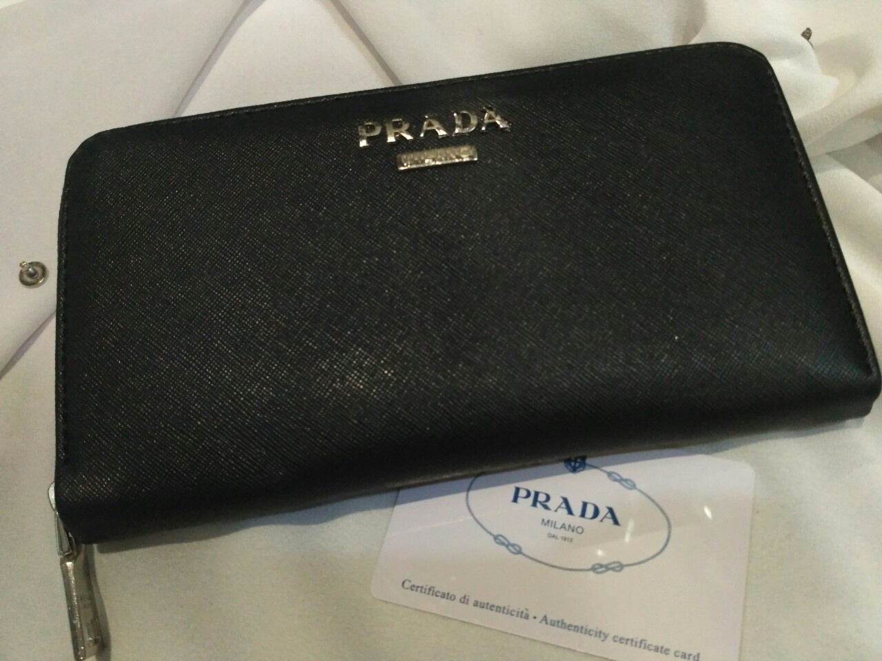 

Женский кошелек Prada Прада разные цвета копия Lux Черный