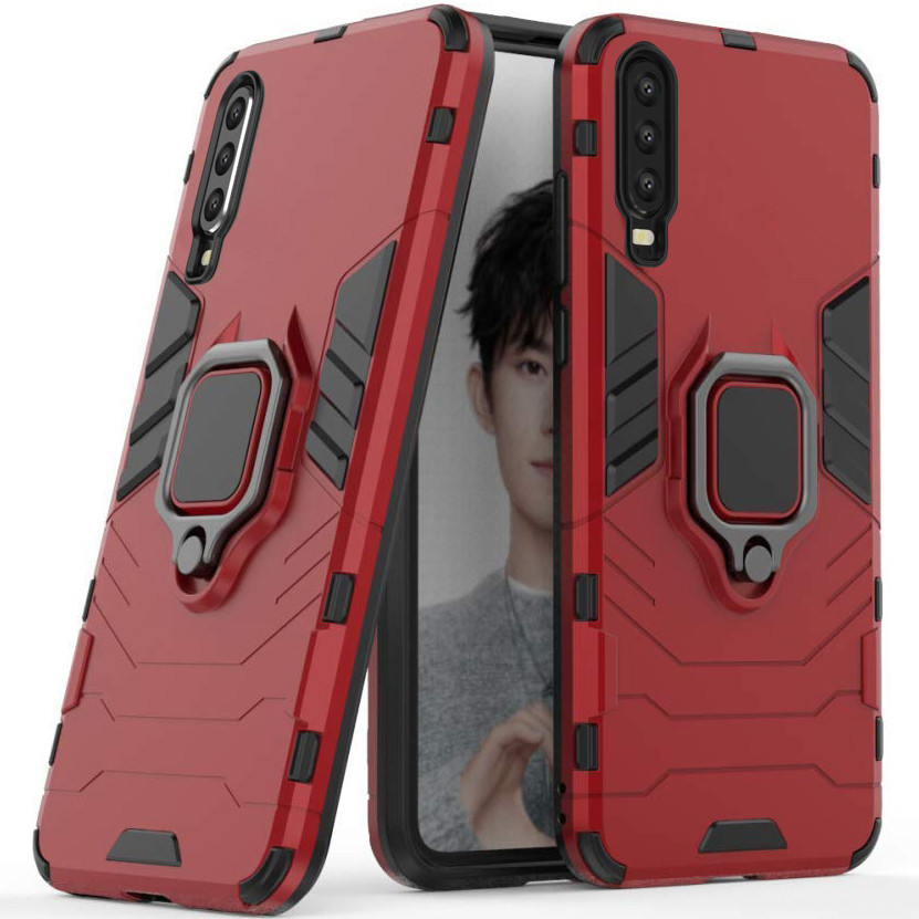 

Ударопрочный чехол Transformer Ring for Magnet для Huawei P30, Красный / dante red