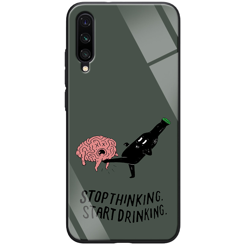 

TPU+Glass чехол ForFun для Xiaomi Mi A3 (CC9e), Stopthinking / серый