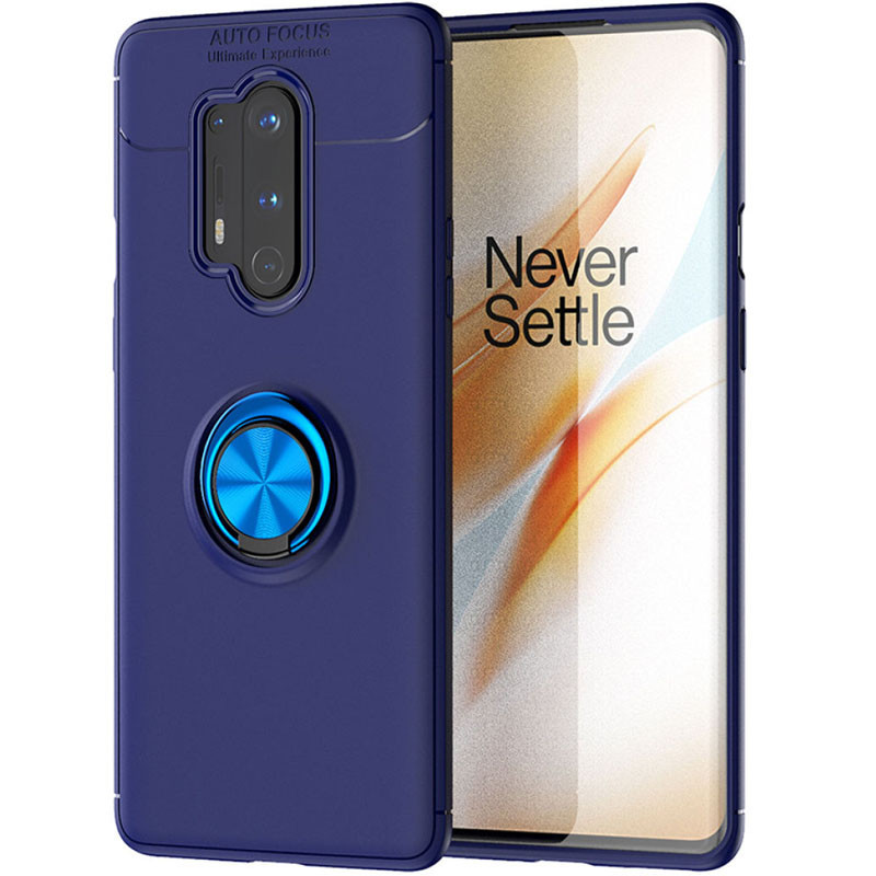 

TPU чехол Deen ColorRing под магнитный держатель (opp) для OnePlus 8 Pro, Синий / синий