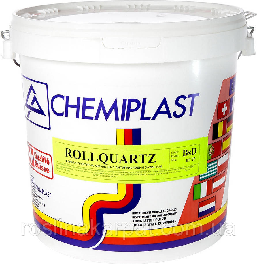 

Акриловая краска CHEMIPLAST ROLLQUARTZ структурная антигрибковая 25 кг белая