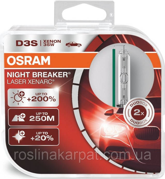 

Комплект ксеноновых ламп Osram D3S 66340XNL-HCB Xenarc Night Breaker Laser +200%