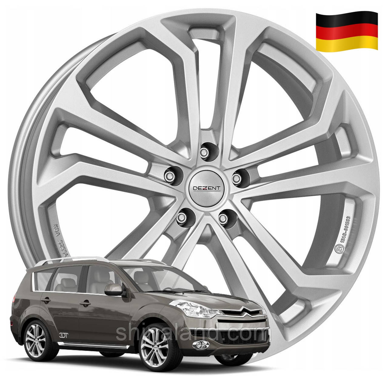 

Диски 4007 2007 - 2012, Dezent 7x18 5x114,3 ET38 DIA67,1 (gwa1746) (Germany)