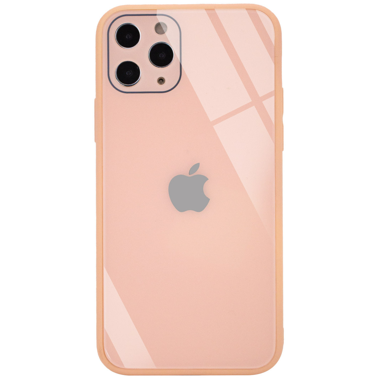 

TPU+Glass чехол GLOSSY Logo Full camera (opp) для Apple iPhone 11 Pro Max (6.5"), Персиковый