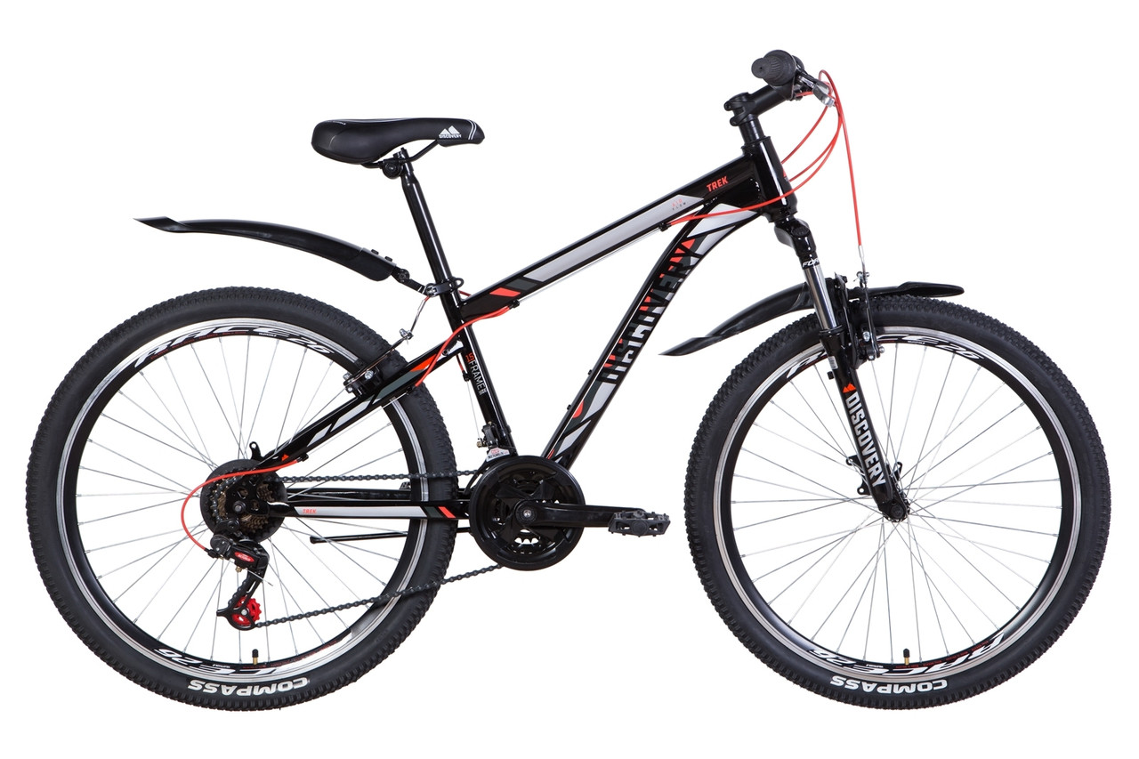 

Велосипед 26" Discovery TREK 2021 (черно-красный