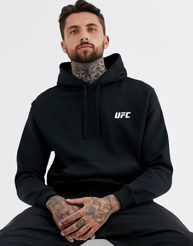 

Мужская спортивная кофта кенгуру, толстовка UFC (Юфс) черная S, Черный