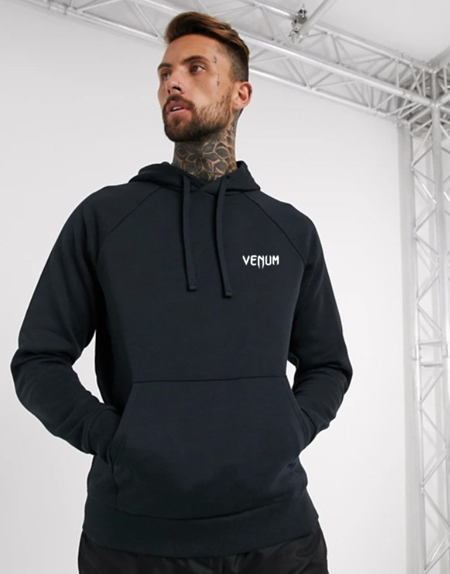 

Мужская спортивная кофта кенгуру, толстовка Venum (Венум) черная L, Черный