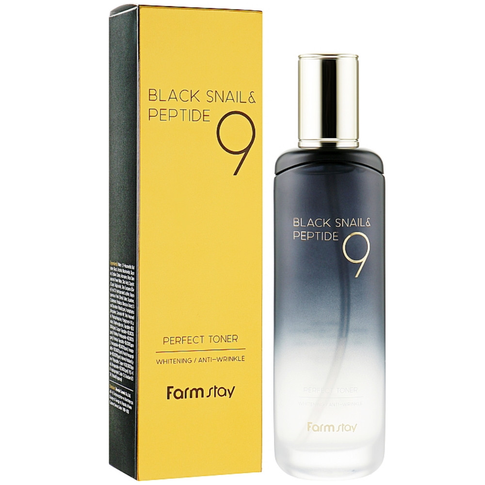 

Омолаживающий улиточный тонер для лица с 9 пептидами Farmstay Black Snail & Peptide 9 Perfect Toner 120 мл