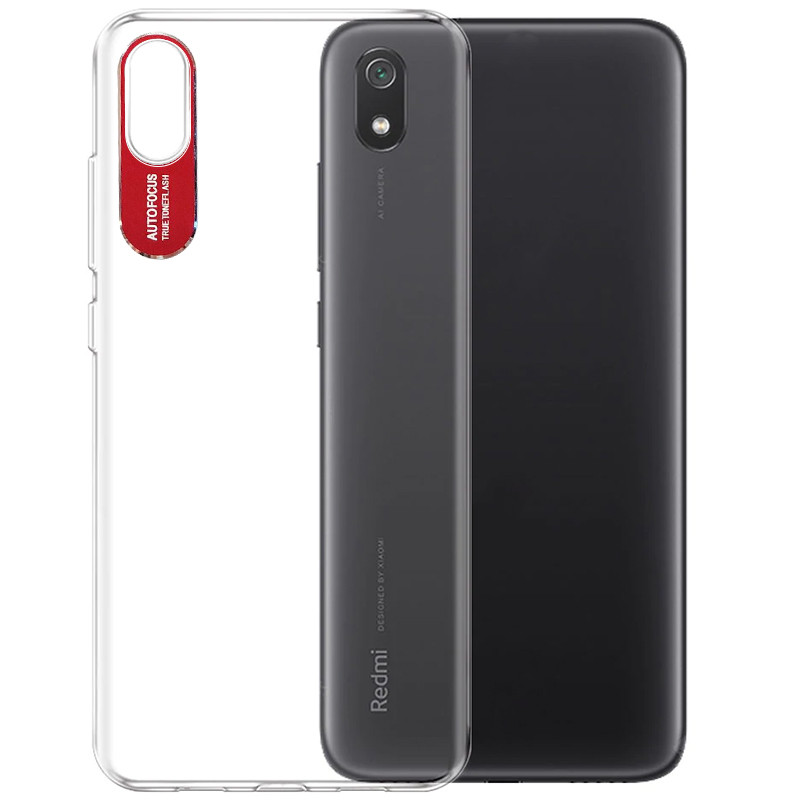 

TPU чехол Epic clear flash для Xiaomi Redmi 7A, Бесцветный / красный