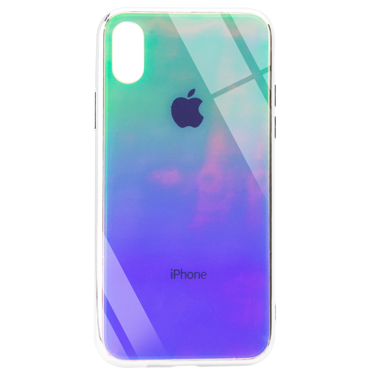 

TPU+Glass чехол Gradient Rainbow с лого для Apple iPhone XS Max (6.5, Зеленый