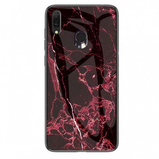 

TPU+Glass чехол Luxury Marble для Samsung Galaxy M20, Марсала / бордовый