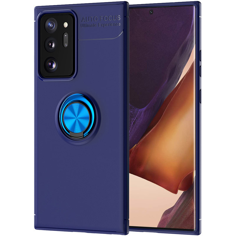 

TPU чехол Deen ColorRing под магнитный держатель (opp) для Samsung Galaxy Note 20 Ultra, Синий / синий