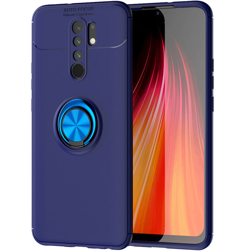 

TPU чехол Deen ColorRing под магнитный держатель (opp) для Xiaomi Redmi 9, Синий / синий