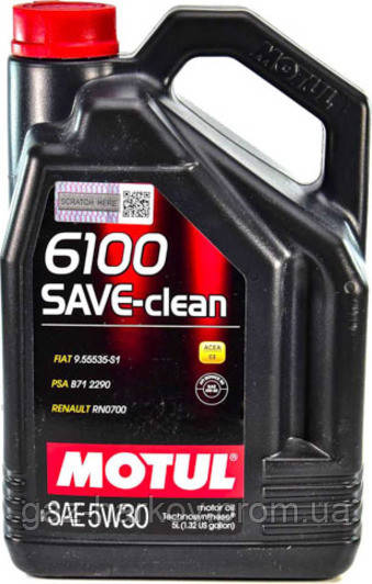 

Моторное масло Motul 6100 Save-Clean 5W-30 синтетическое 5 л