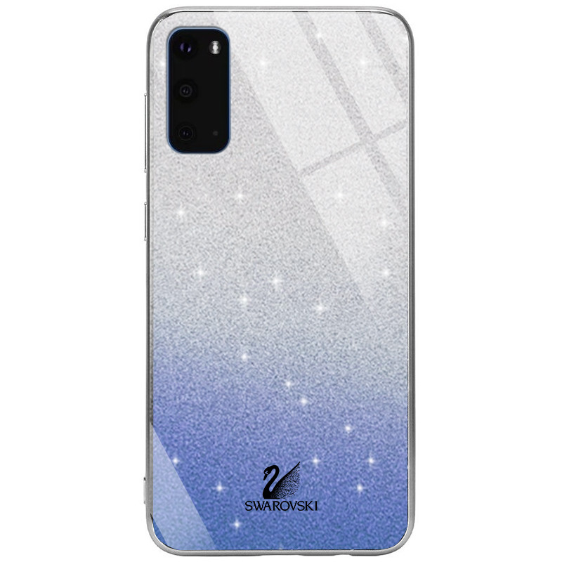 

TPU+Glass чехол Swarovski для Samsung Galaxy S20, Синий