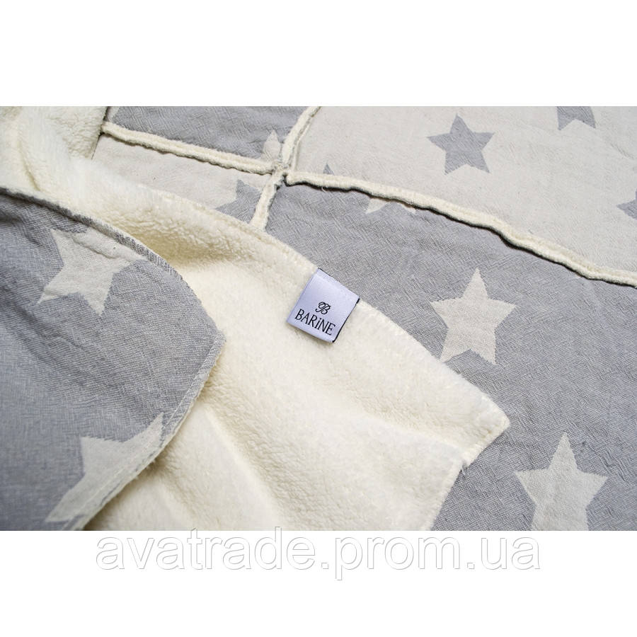 

Плед микроплюш Barine - Star Patchwork throw grey серый 130*170