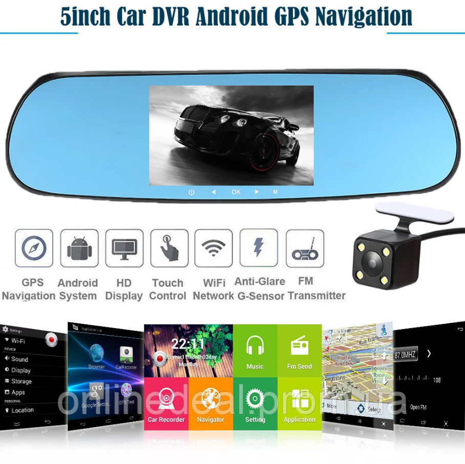 

Видеорегистратор-зеркало DVR CT600 две камеры FullHD / Android / GPS / WiFi