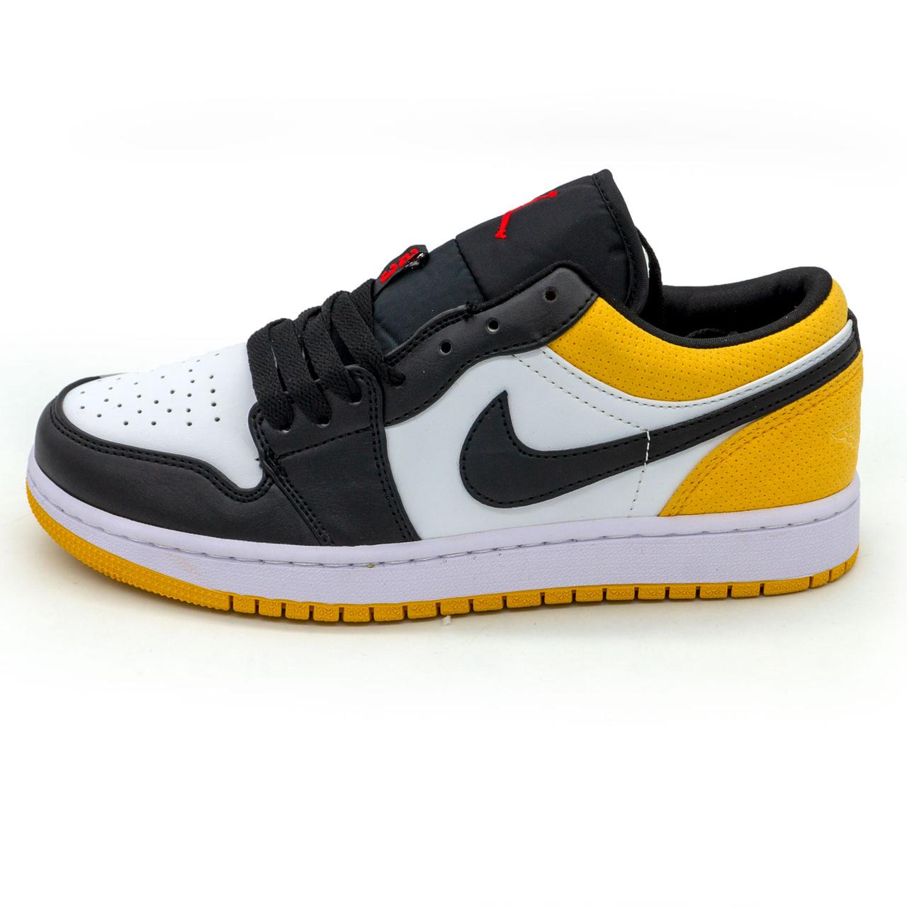 

Низкие черные c желтым кроссовки Nike Air Jordan 1 р.(36, 37, 38, 40)
