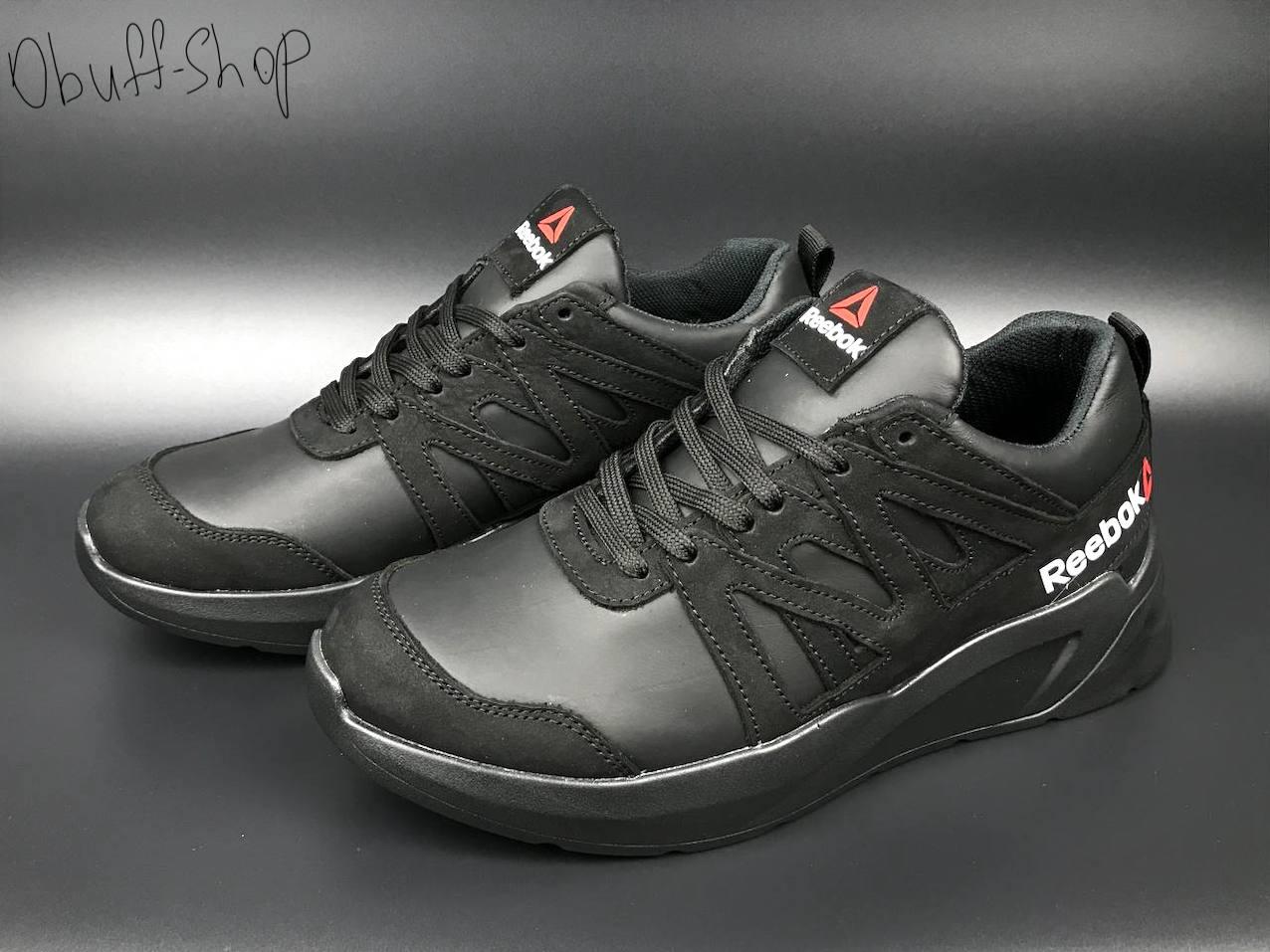 

Мужские кроссовки Reebok Classic Black демисезонные из натуральной кожи 42, Черный