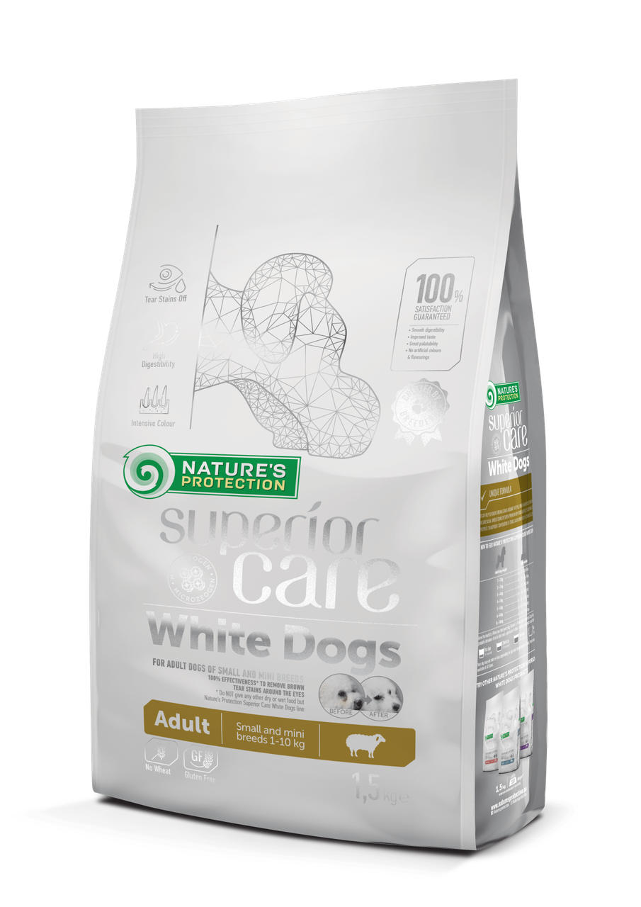 

Сухой корм NP Superior Care White Dogs Adult Small and Mini Breeds для собак белого окраса, 1,5 кг