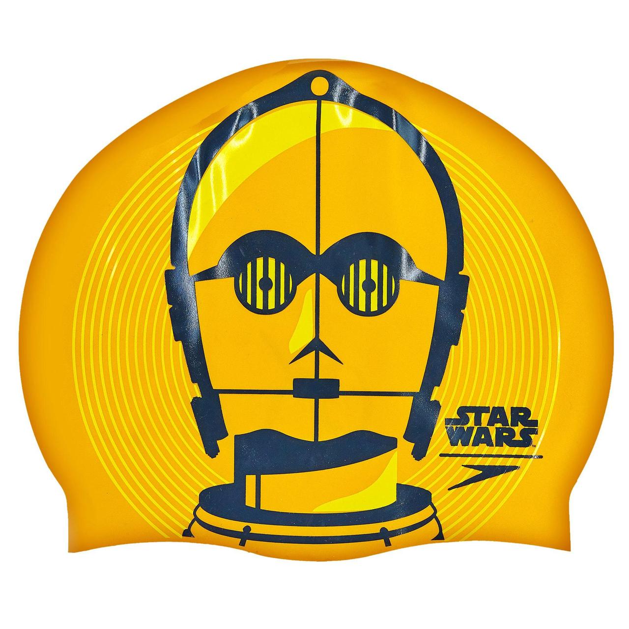 

Шапочка для плавания SPEEDO SLOGAN PRINT 808385C797 Star Wars C3PO (силикон, оранжевый-черный)