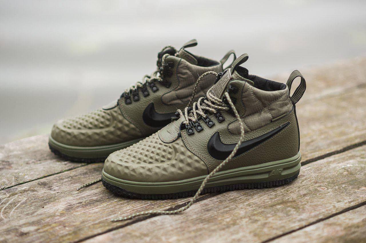 

Мужские кроссовки зеленые Nike Lunar Force 1 Duckboot. Кроссы для мужчин Найк Лунар Форс 1 зеленые., Хаки