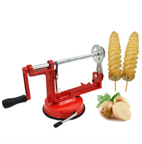 Машинка для резки картофеля спиралью Spiral Potato Chips, устройство прибор для нарезки чипсов спиралью, Красный