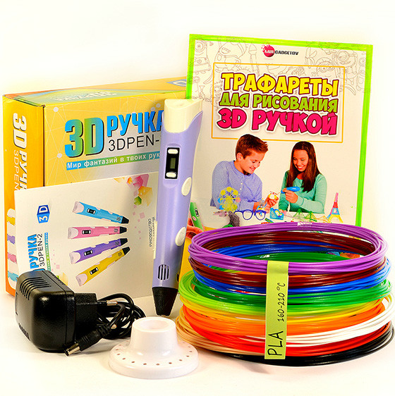 

3D-ручка rx-style с набором эко-пластика PLA 200 м и трафаретами (SMT462414083423)