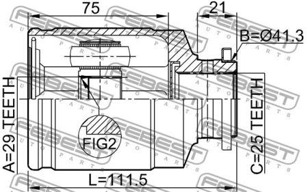 

ШРУС внутренний 29X41.3X25 SUBARU LEGACY II (BD) / SUBARU FORESTER (SF_) 1992-2009 г.