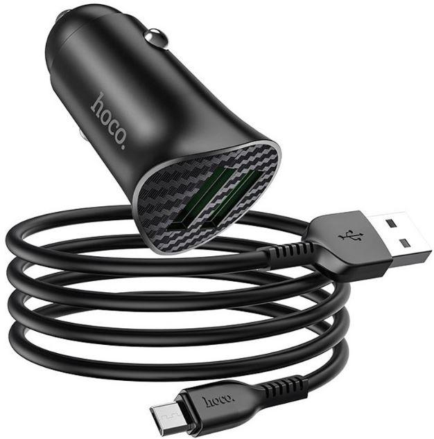 

Автомобильное зарядное устройство АЗУ Hoco Z39 QC3.0 2USB + кабель MicroUSB,Зарядка в машину от прикуривателя