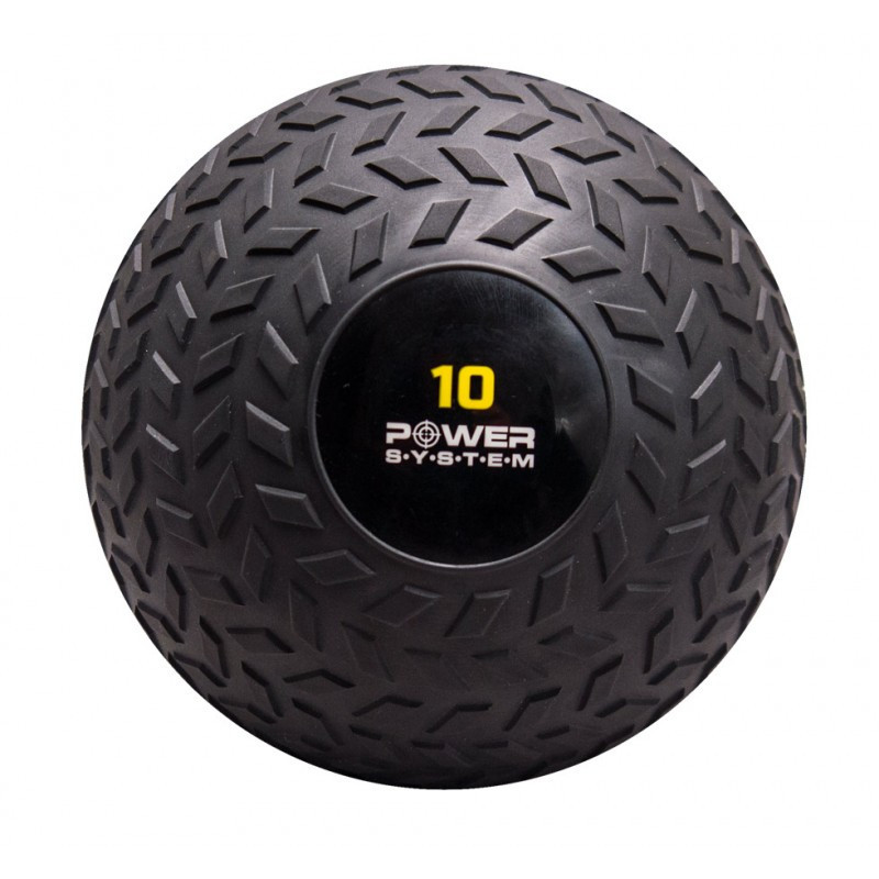 

Мяч SlamBall для кросфита и фитнеса Power System черный 10 кг рифленый PS-4116 SKL24-238295