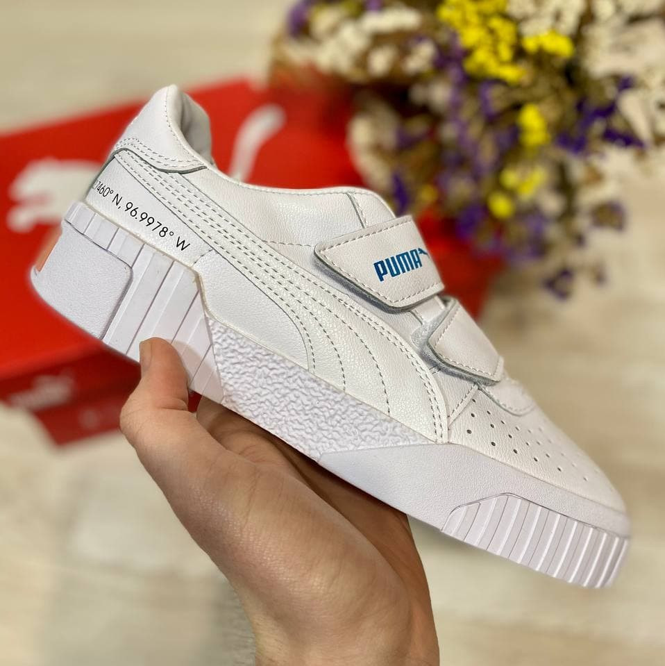 

Puma Cali White Blue | кроссовки женские; белые/синий; осенние/весенние 39, Белый