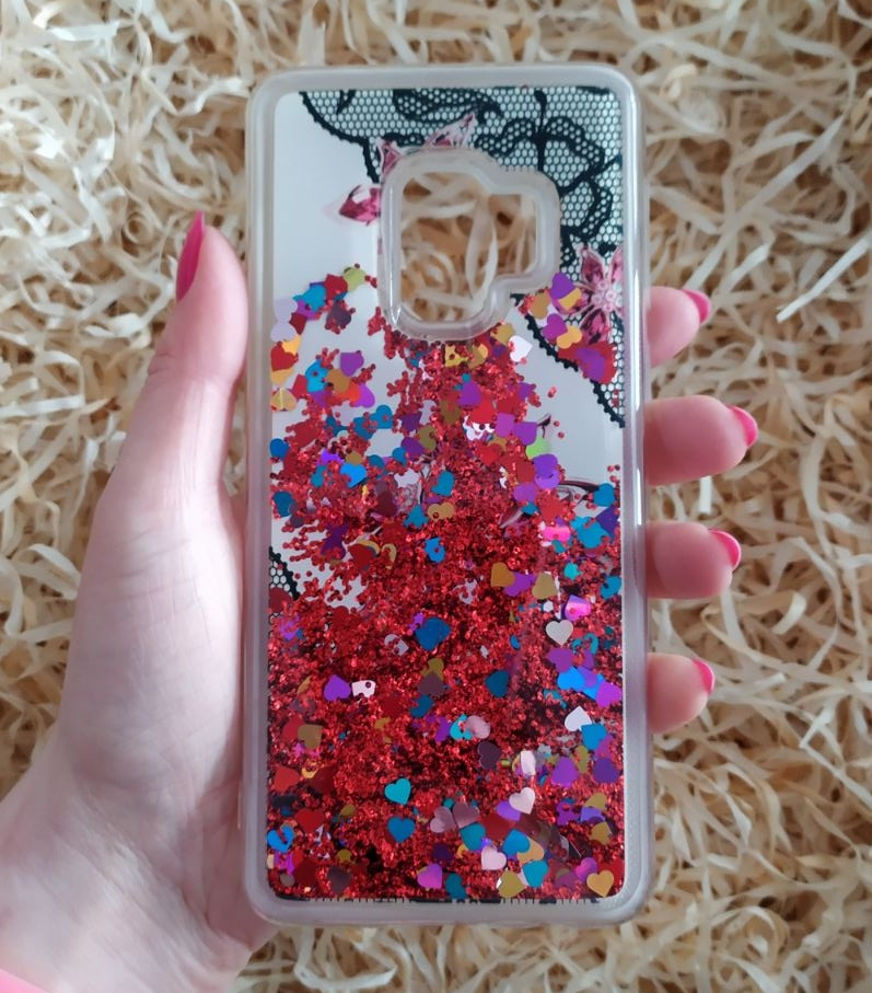 

Чехол с сердечками и рисунком для Samsung Galaxy S9, Красный