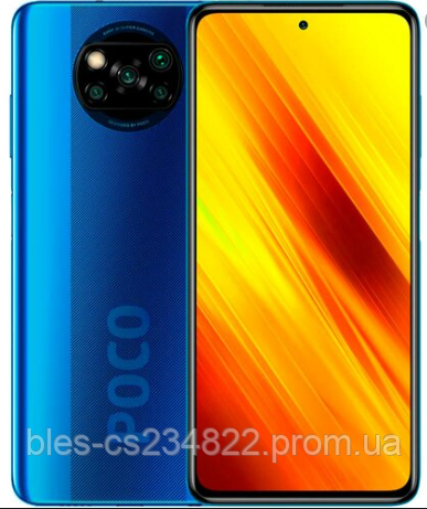 

Смартфон с большим дисплеем, нфс модулем и 4 камерами на 2 сим Xiaomi Poco X3 6/64GB Blue NFC ЕВРОПА UA UCRF, Синий