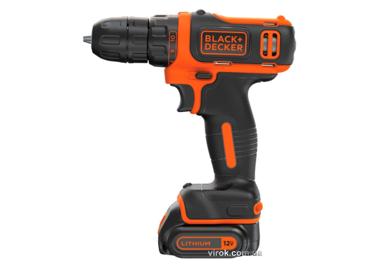 

Шуруповерт-дриль акумуляторний Black+Decker Li-Ion 10.8 В 1.5 Агод